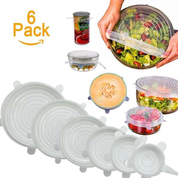 6 Extensible Silicone Lids
